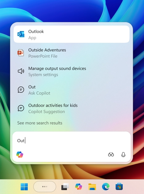 Windows搜索框迎来替代方案！微软现已推送任务栏Copilot聊天框