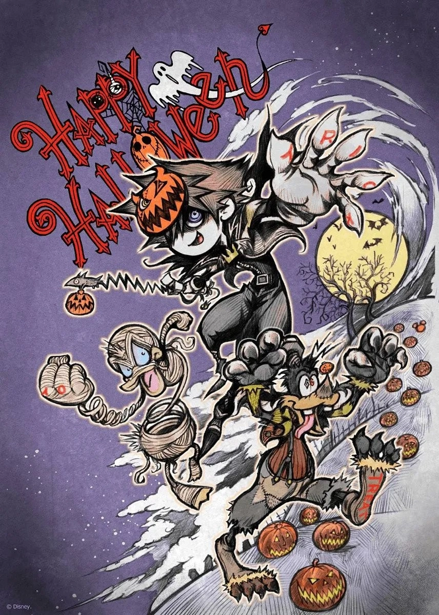 1.野村哲也万圣节插画暗藏玄机？莫非与《王国之心4》彩蛋及《科学怪狗》联动有关？