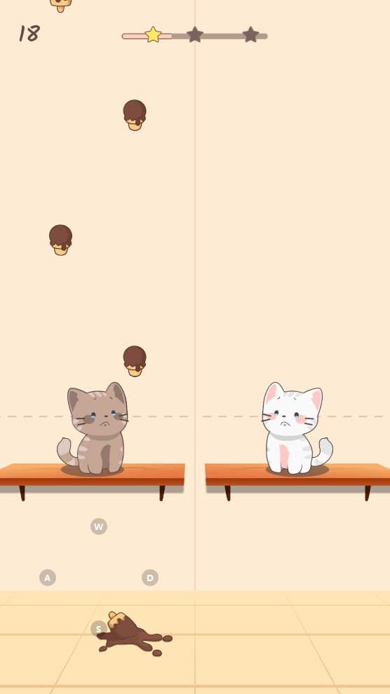 猫咪二重奏未接食物时猫咪委屈表情截图