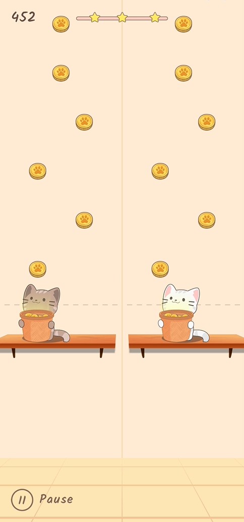 猫咪二重奏金币掉落界面截图