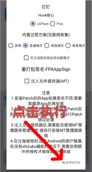 FPA模块加载器执行操作确认界面