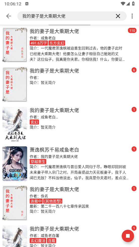 爱看小说智能搜索小说资源界面