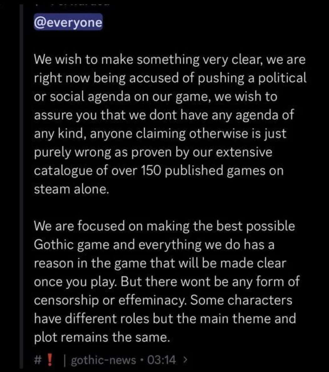 《哥特王朝：重制版》官方发表声明，网友却批判官方在撒谎
