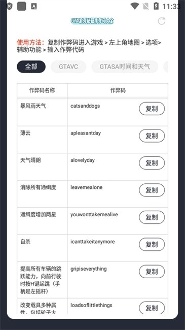 GTA系列秘籍作弊码大全最新版图1