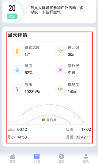 单日期天气详情展示界面