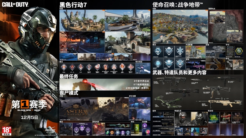 《使命召唤®：黑色行动7™》和《使命召唤®：战争地带™》的第1赛季已经正式上线了