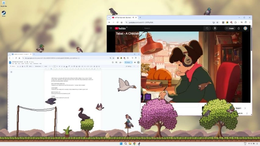 桌面休闲新作《桌面鸟舍：小小鸟陪你摸大鱼》今日正式上线！让可爱的鸟儿们成为你桌面的新伙伴吧！