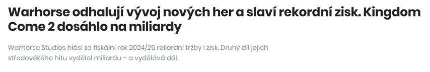 《天国：拯救2》新作正在开发进程中，相关财报披露其营收已达数亿元规模！