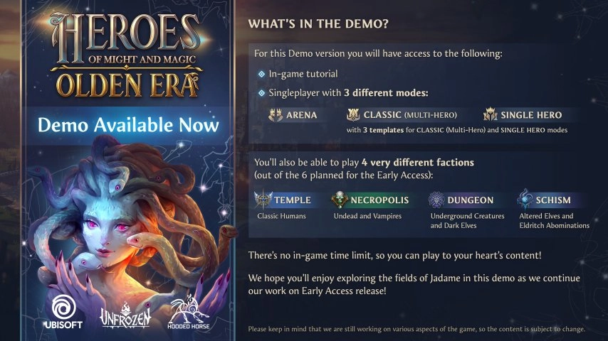 《魔法门之英雄无敌：上古纪元》免费试玩版已上线，抢先体验阶段则推迟到2026年推出