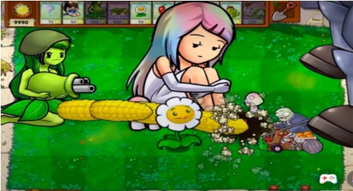 植物娘大战僵尸香蒲娘化版图2