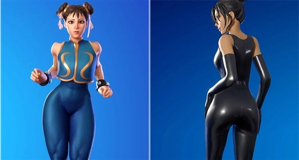 《堡垒之夜》性感翘臀皮肤大比拼：天然身材与整形效果的对比