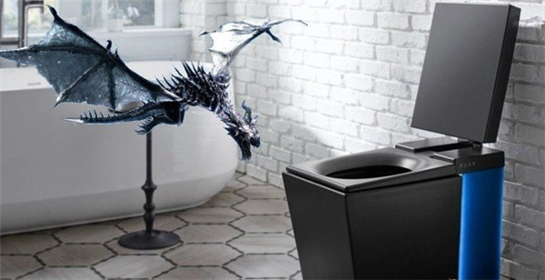 在马桶上玩《上古卷轴5》如厕时释放龙吼的画面有点羞羞