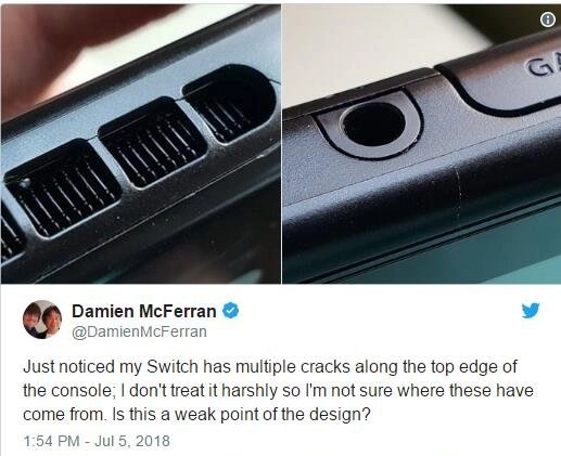 Switch质量问题遭曝光！众多玩家反馈NS机身出现裂缝