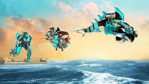 鲨鱼变形金刚大战图1