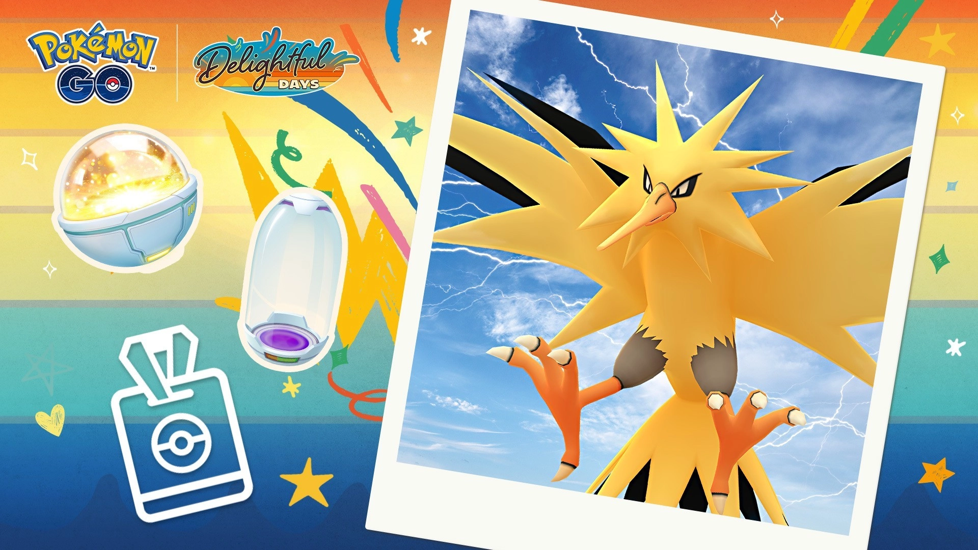 《PokemonGO》里的「闪电鸟」要从雷云中冒出来啦，会在「GOPass：7月」活动期间降临