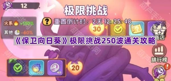 《保卫向日葵》极限挑战250波通关全攻略