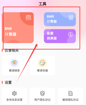 减肥助手身体数据测算界面