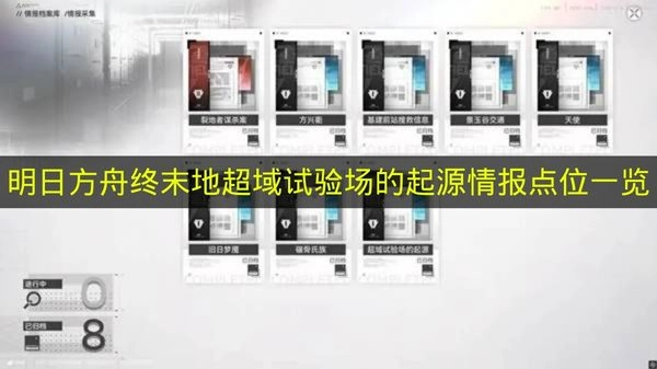 《明日方舟终末地》超域试验场起源情报点位全收录