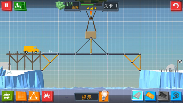 桥梁建造者第七关三星通关布局示意图