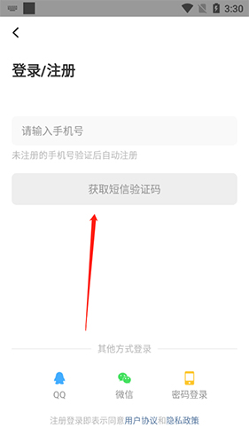 登录验证码输入界面展示