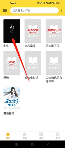 神奇搜书选择小说界面