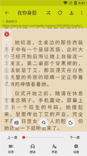 阅读界面设置选项