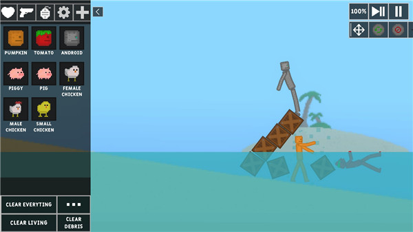 沙盒世界游戏自由创作场景，展示玩家搭建的创意作品