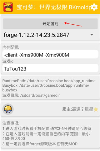宝可梦世界无极限游戏开始界面
