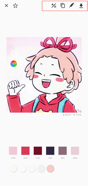 观色配色色卡导出功能截图，展示渐变色卡制作效果