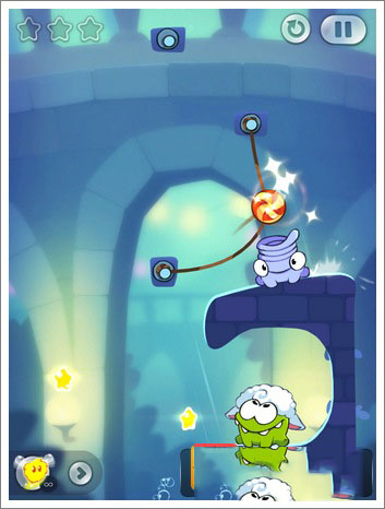 割绳子2正版4-2关卡第二步操作示意图