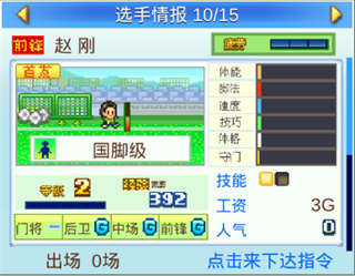 冠军足球物语2球员阵容