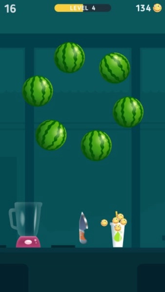 果汁碰撞切水果