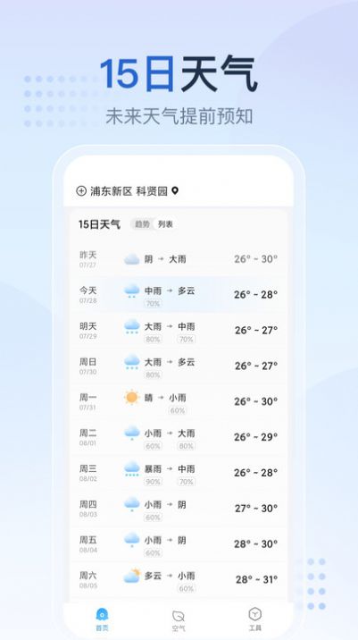 天气预报星截图
