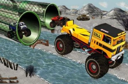 雪地奔驰卡车(Monster Truck Snow Stunt Racing)