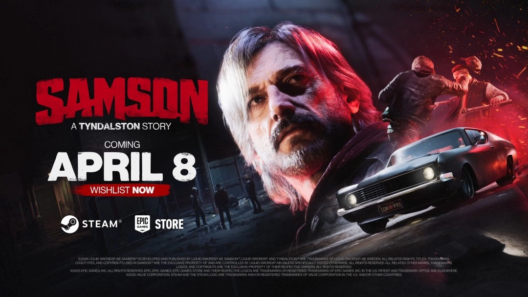 4月8日，黑色動(dòng)作游戲《Samson：A Tyndalston Story》即將與玩家見面