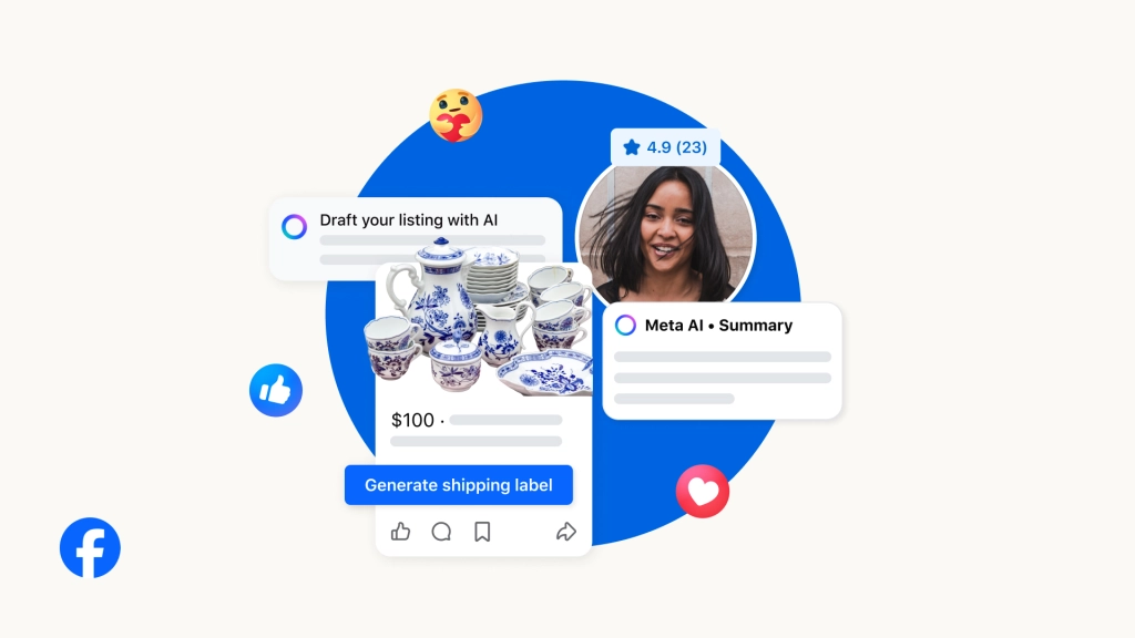 Meta AI功能已被引入Facebook Marketplace，用于自动回复买家的咨询消息