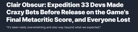 《光与影：33号远征队》全体开发者赌评分失利，纹身惩罚即将落实