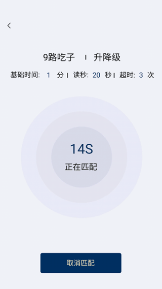 野狐围棋飞刀模式对局匹配界面示意图