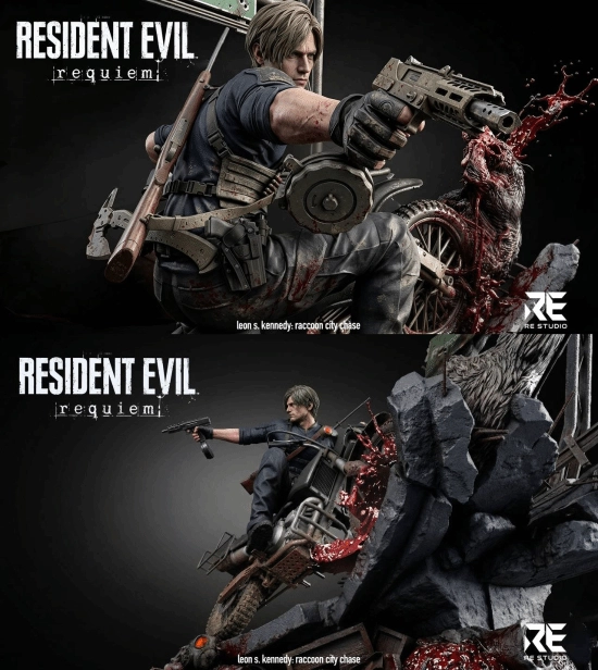 《生化危机9》里昂经典场景雕像来袭！丧尸涌出视觉冲击拉满