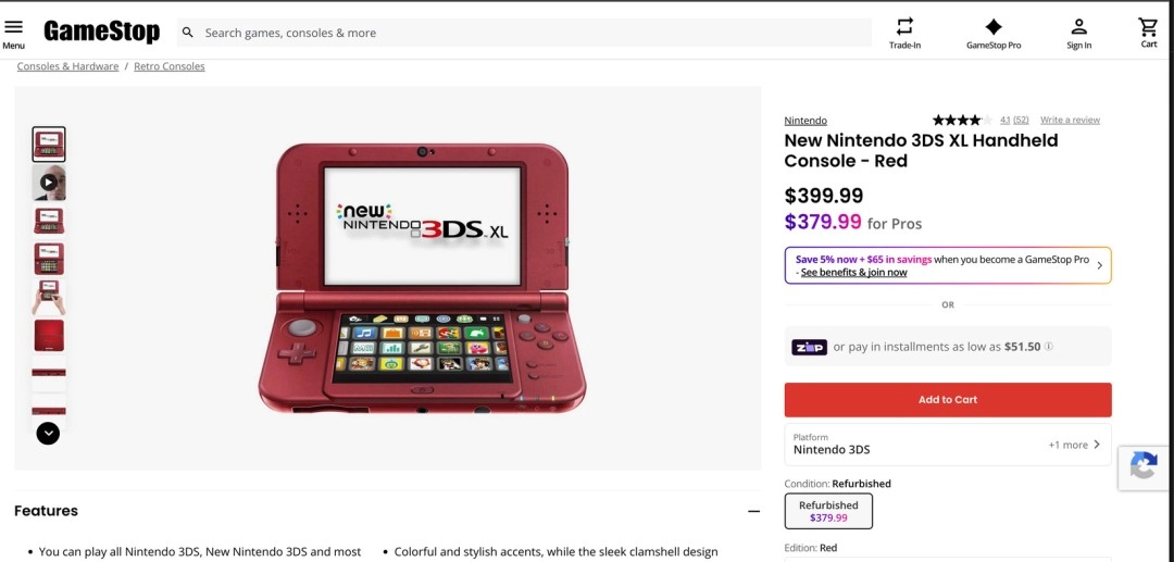 Gamestop的翻新3DS XL主机，售价竟与NS2新主机相近