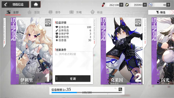 绯色回响国际服共鸣者情报界面