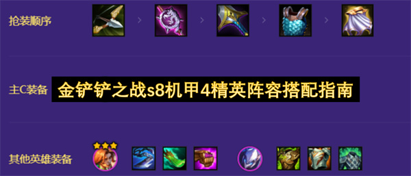 金铲铲之战s8版本机甲4精英阵容组合指南