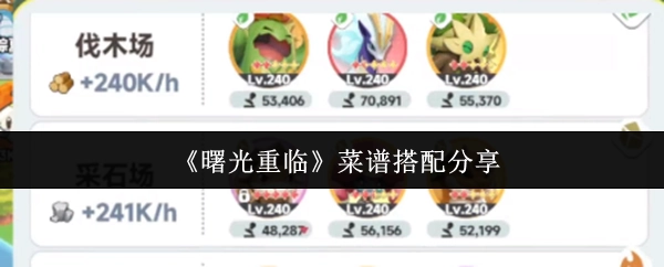 《曙光重临》菜谱组合分享