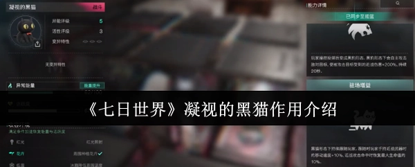 《七日世界》中凝视的黑猫作用讲解
