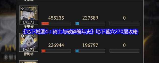 《地下城堡4：骑士与破碎编年史》地下墓穴第270层攻略