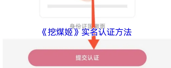 《挖煤姬》进行实名认证的方式