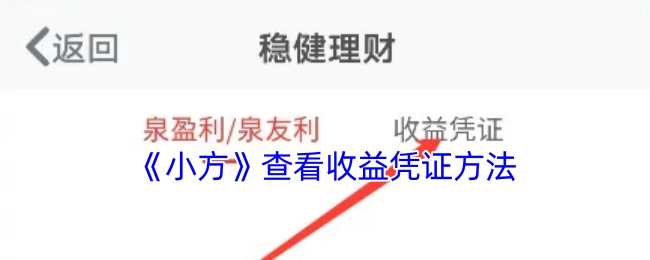 查看《小方》收益凭证的方法