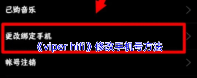 《viperhifi》更改手机号的方式