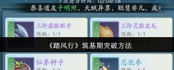 《踏风行》中筑基期的突破方式