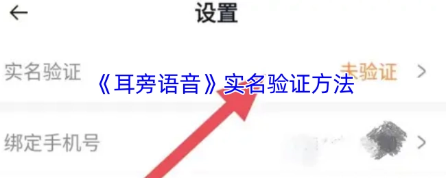 《耳旁语音》进行实名验证的方法